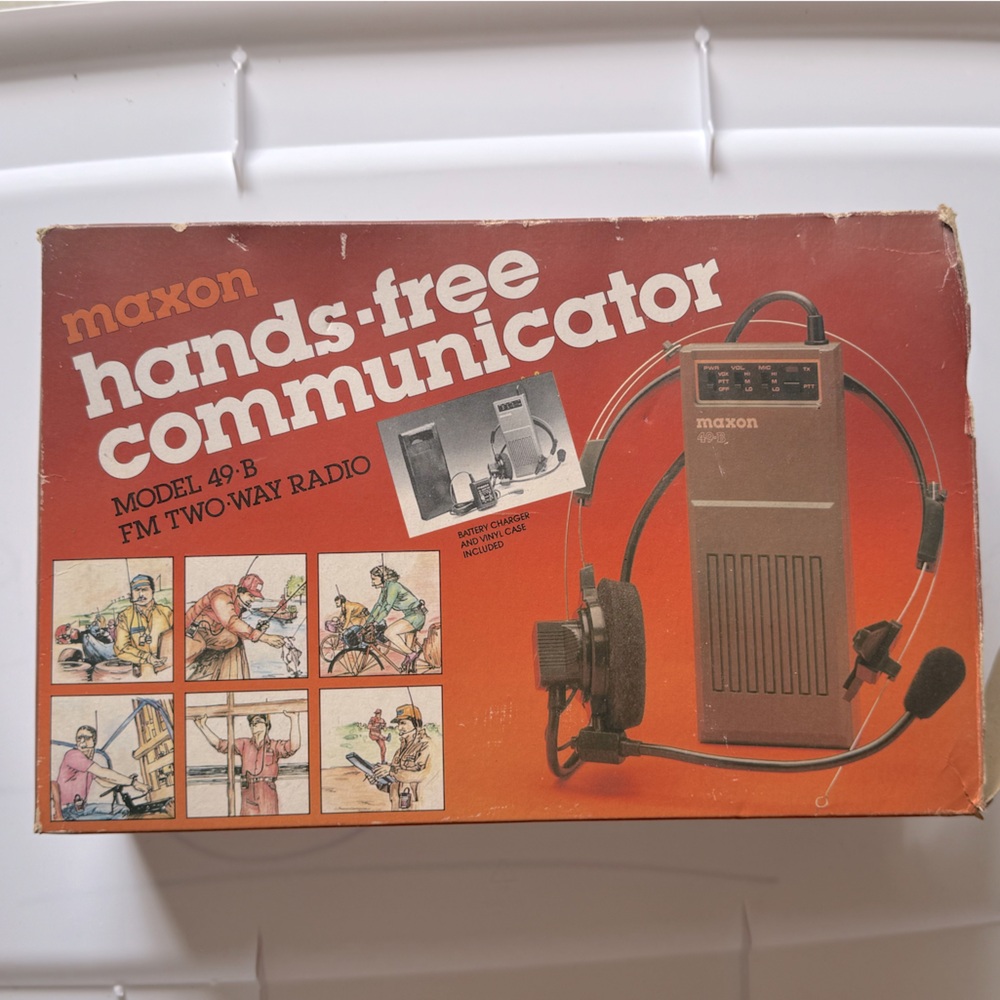 Vintage Maxon Hands Free Communicator Model 49-B FM Two-Way Radio Walkie Talkie